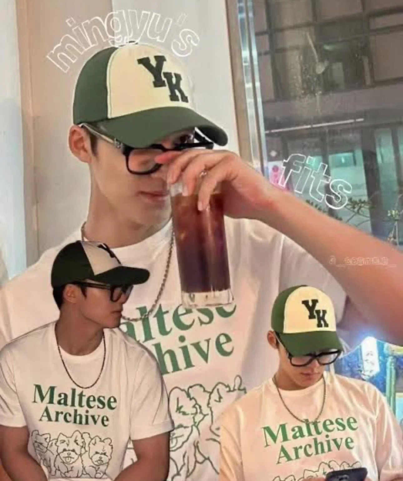 Seventeen Mingyu dog print Inspired Oversized Cotton T-Shirt