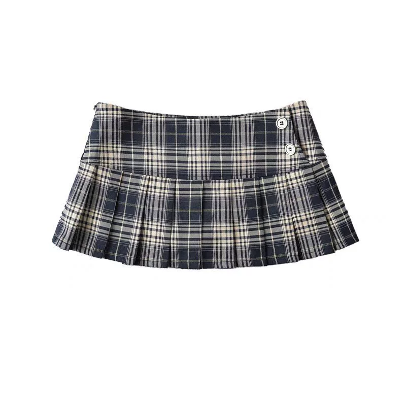 Plaid Low Waisted Short Skirt-Straykids concert outfitidea for STAY