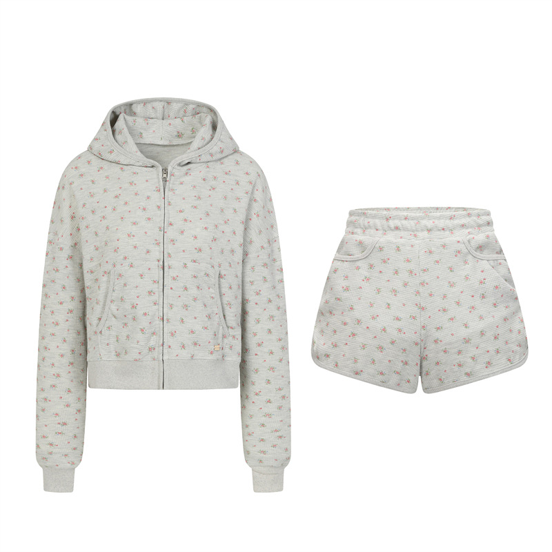 Twice Nayeon & Red Velvet Joy inspire Floral Hooded Jacket Sweatpants 