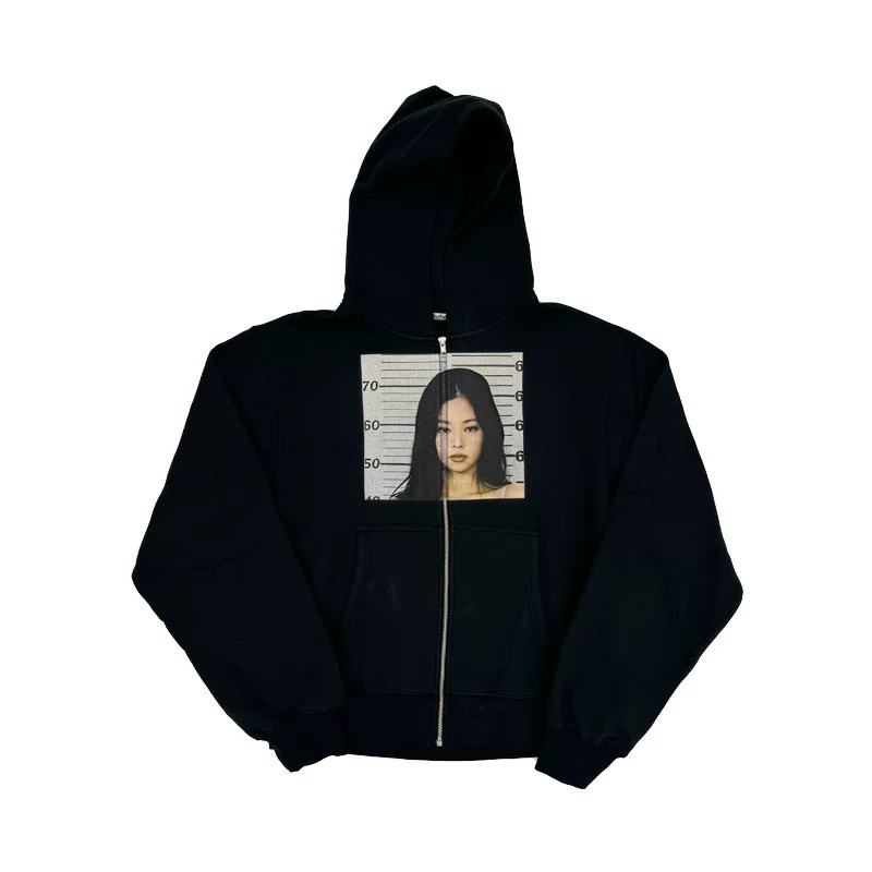 Blackpink Jennie Kim Graphic Face Print Sweatshirt Hoodie