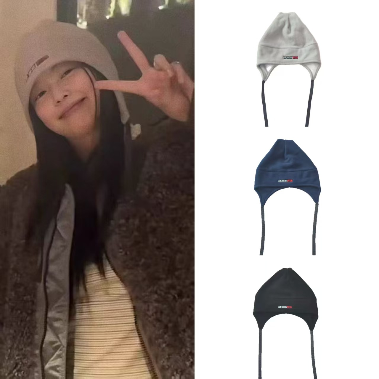 Blackpink Jennie&Newjeans Haerin Inspired Polar Fleece Earflap
