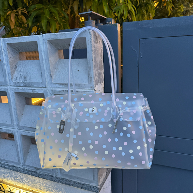 Horizontal Candy Polka Dot TPU Jelly Tote Bag jellyfirkin bag-jelly bag