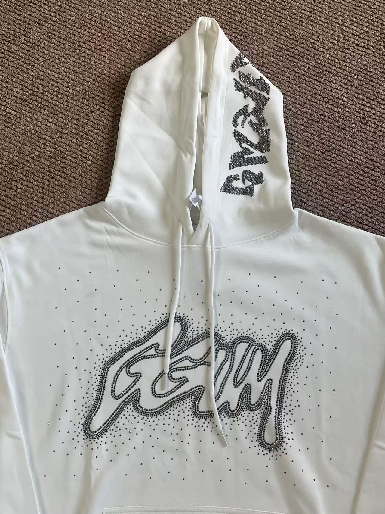 TXT Yeonjun -White GGUM Rhinestone inspired Hoodie