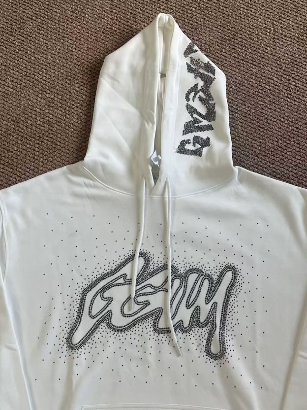 TXT Yeonjun -White GGUM Rhinestone inspired Hoodie