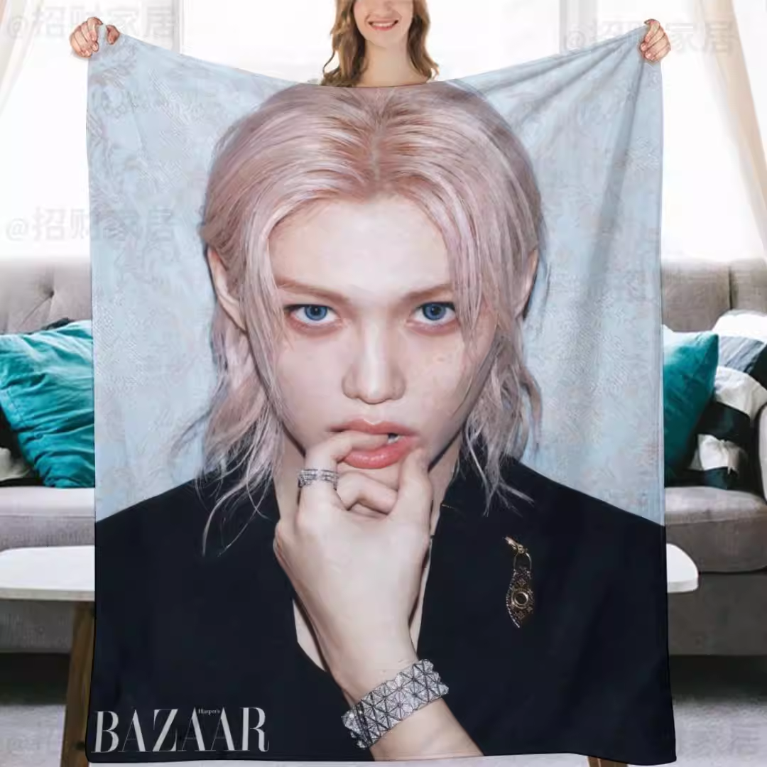 Stray kids Felix Fanmade Flanne Blanket - Kpop Concert Fan Blanket-Straykids