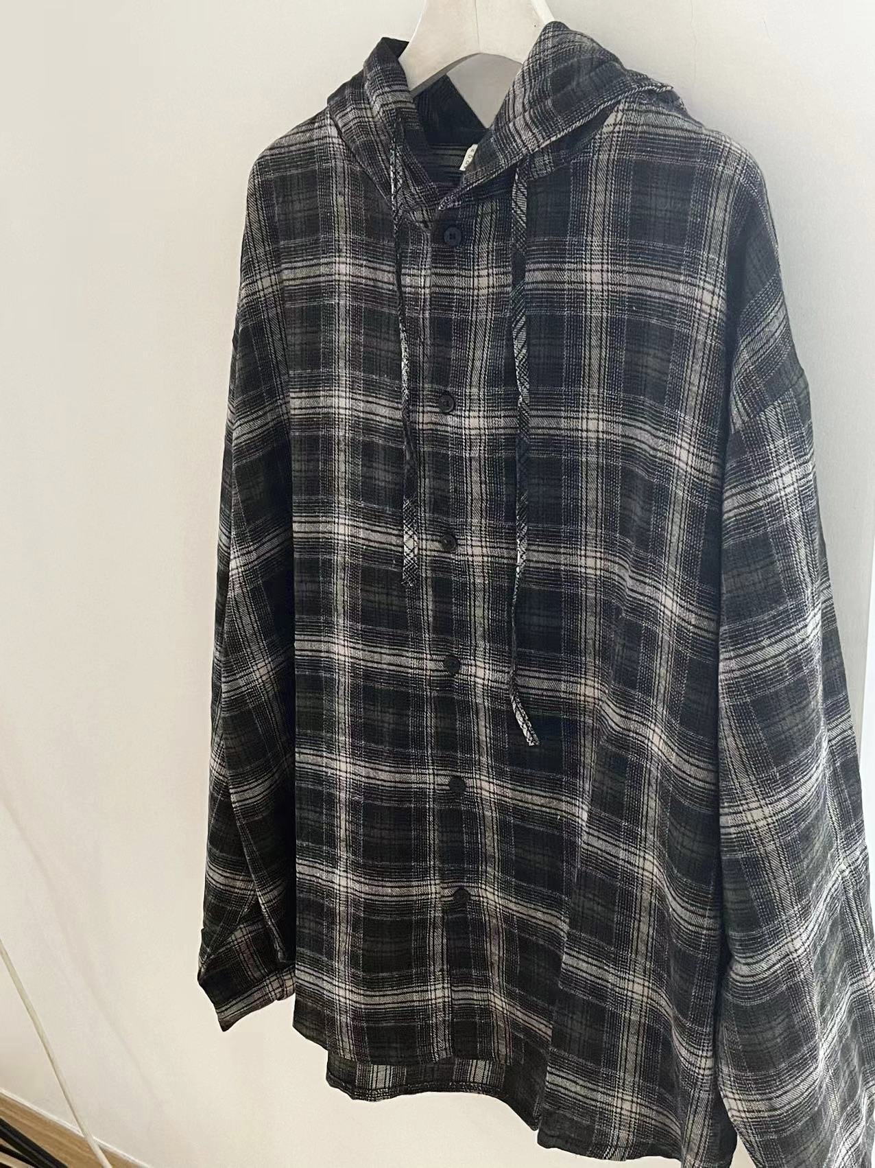 Seventeen S.coups Inspired  Plaid Hooded Shirt