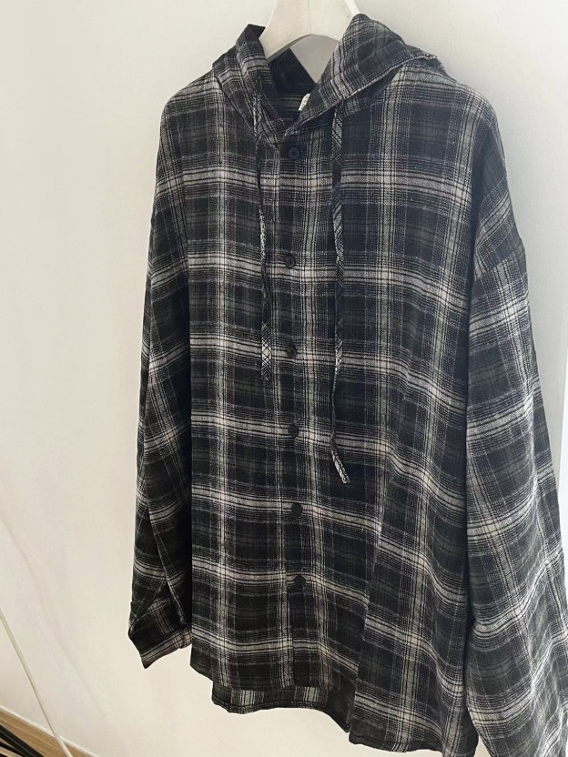 Seventeen S.coups Inspired  Plaid Hooded Shirt