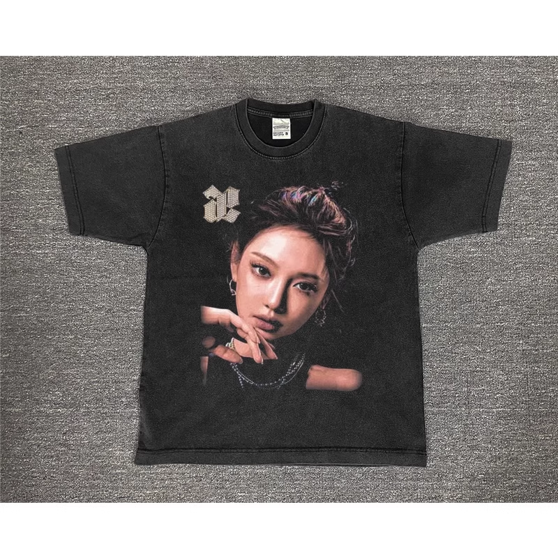 AESPA Custom Member Printed Retro Washed T-Shirt