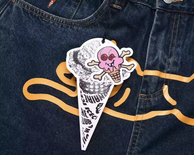 Cortis Juhoon Inspired Ice Cream Running Dog Denim Jeans