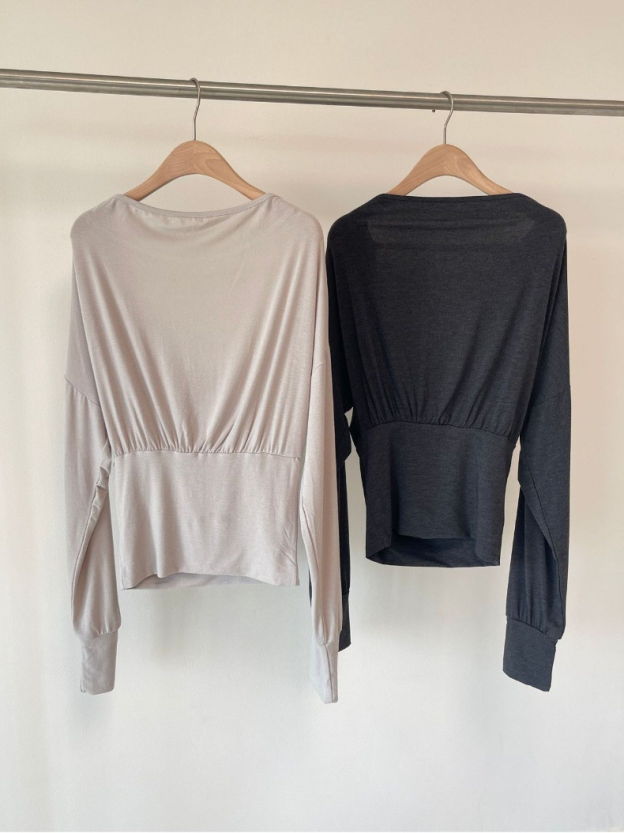 Blackpink Jennie Inspired Draped Back Long Sleeve Top