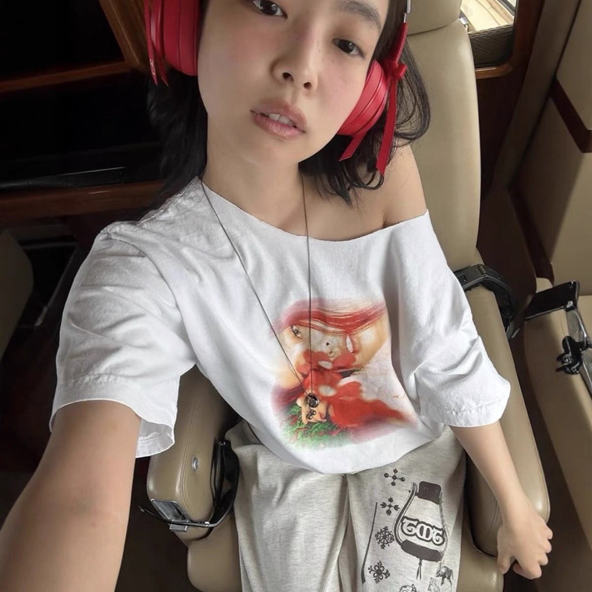 Blackpink Jennie Inspired Printed Waffle Pants