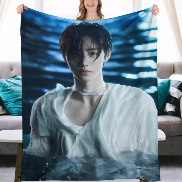 Enhypen Sunghoon Fanmade Flanne Blanket - Kpop Concert Fan Blanket