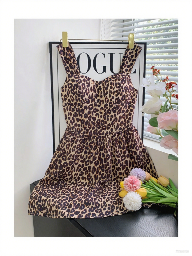 Aespa Karina Inspired Leopard Print Cami Dress