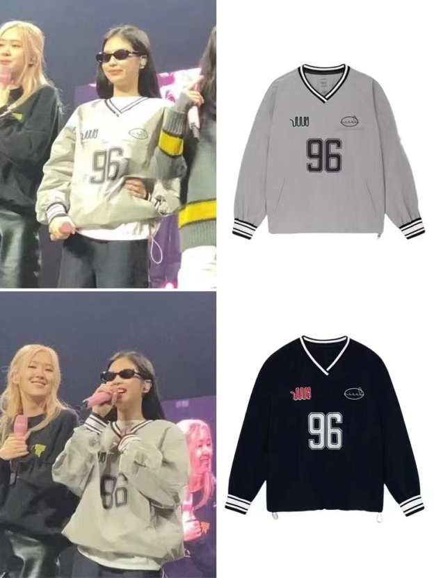 Blackpink Jennie Embroidered Baseball Jersey inspired Hoodie