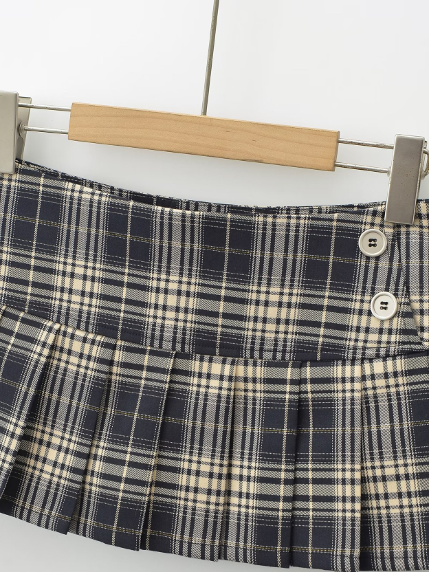 Plaid Low Waisted Short Skirt-Straykids concert outfitidea for STAY