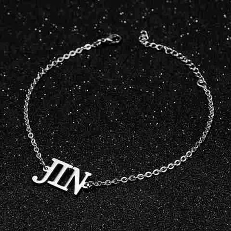 BTS Inspired Member Name Stainless Steel Chain Bracelet