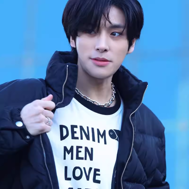 Jake&DK&Minji Inspired Denim Men Love Cats Graphic Ringer Tee-Enhypen Seventeen Newjeans