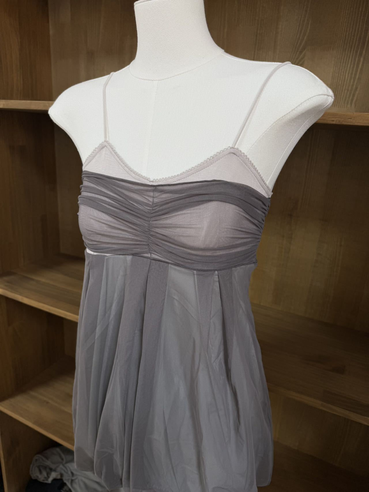 IVE Gaeul Inspired Mesh Fluff Mini Cami Top