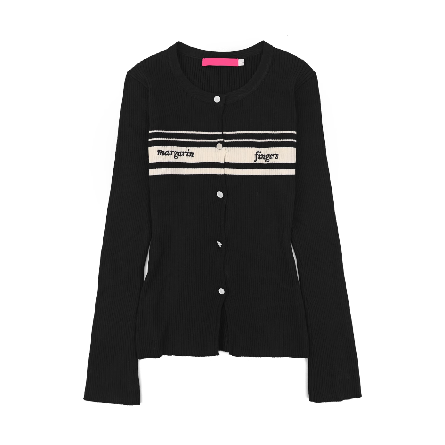 Aespa Karina Inspired Black & White Slim Fit Cardigan