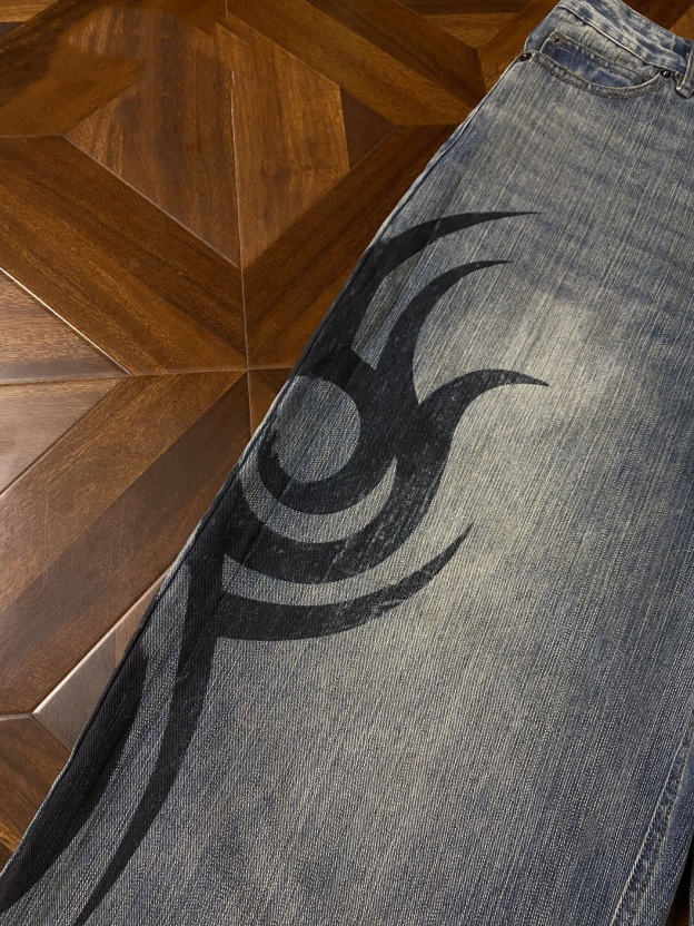 TXT Yeonjun Inspired Flame Print Wide Leg Pants