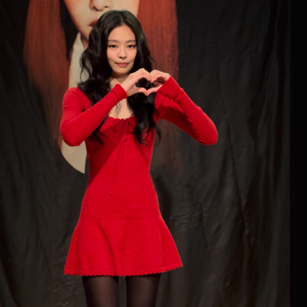Blackpink Jennie Inspired Square Neck Red Knit Dress