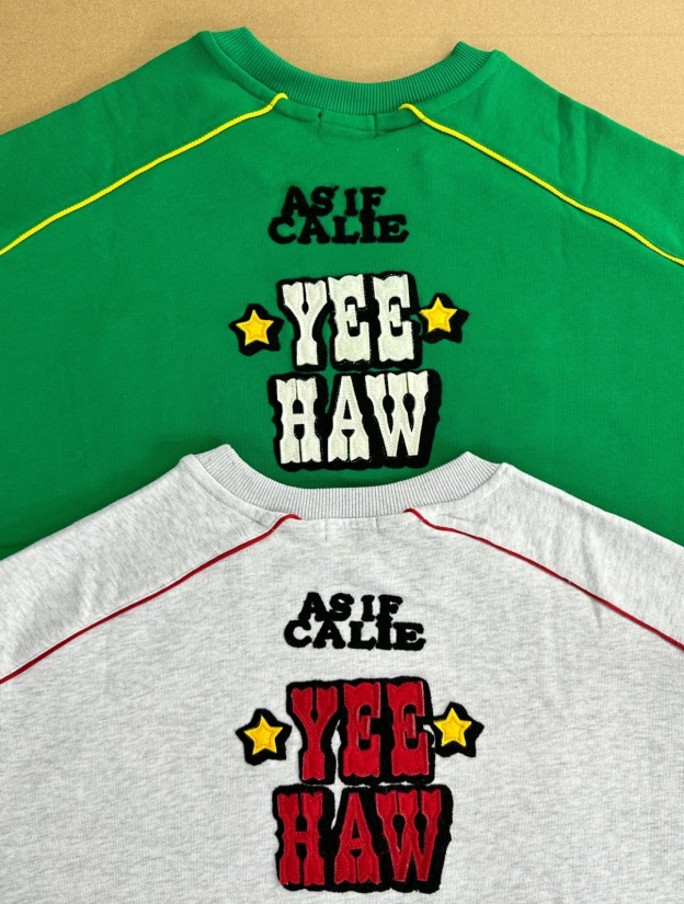 BLACKPINK Jennie & Aespa KARINA Inspired Letter Embroidery Oversized Sweatshirt 