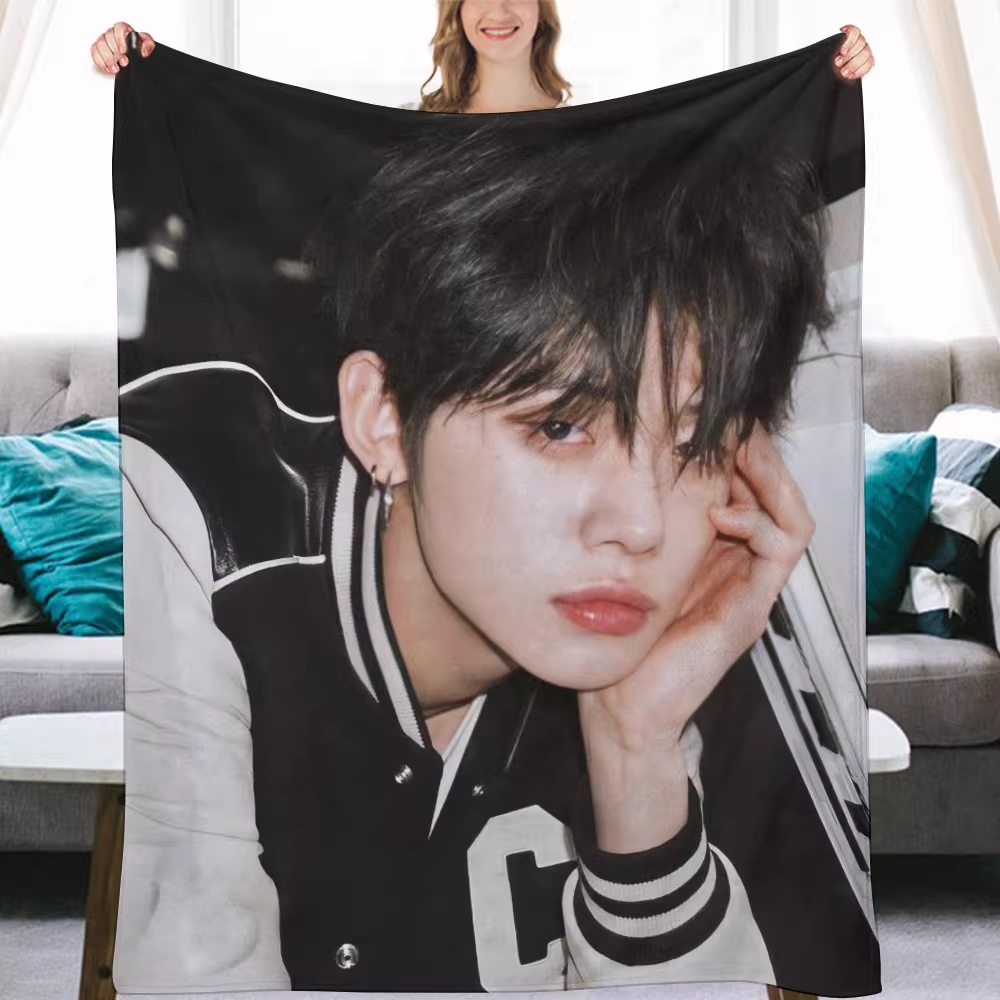 TXT Yeonjun Leeknow Fanmade Flanne Blanket - Kpop Concert Fan Blanket-Straykids