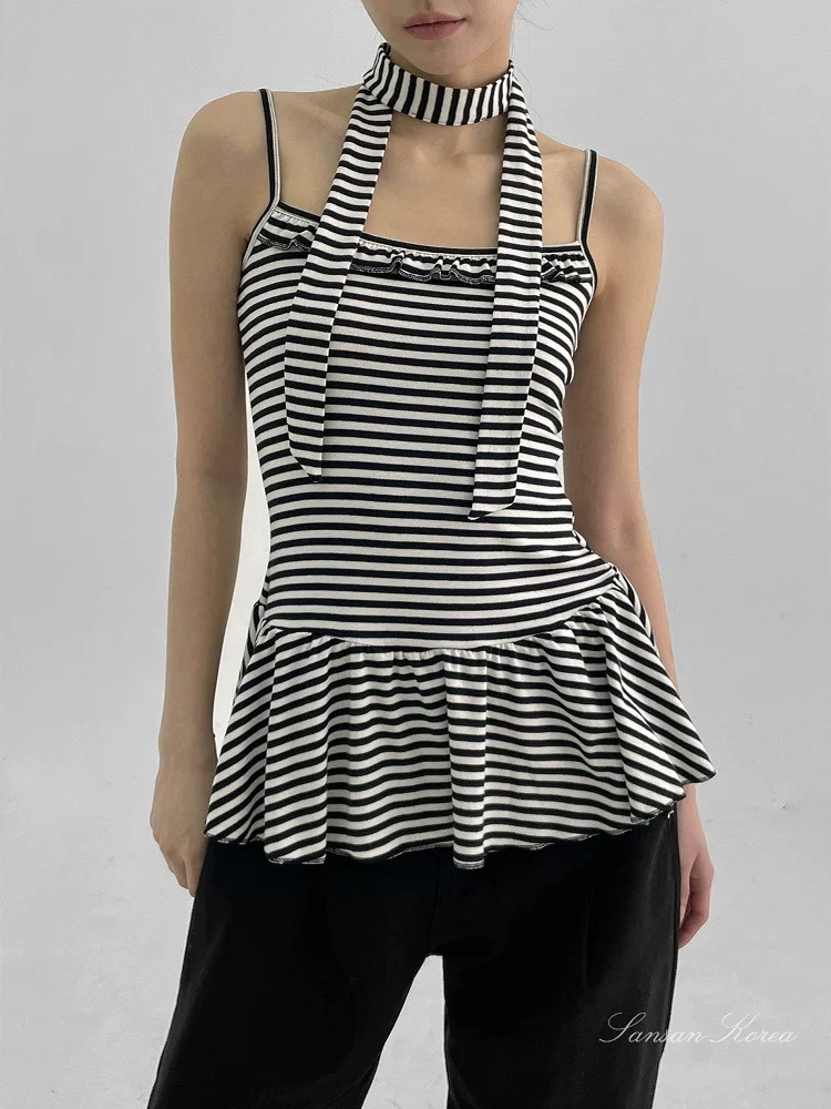 BABYMONSTER Ahyeon Summer Striped Scarf Set