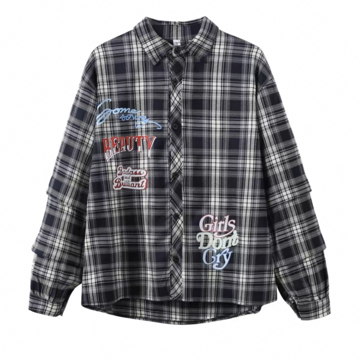 GIDLE Yuqi Inspired Plaid Overshirt