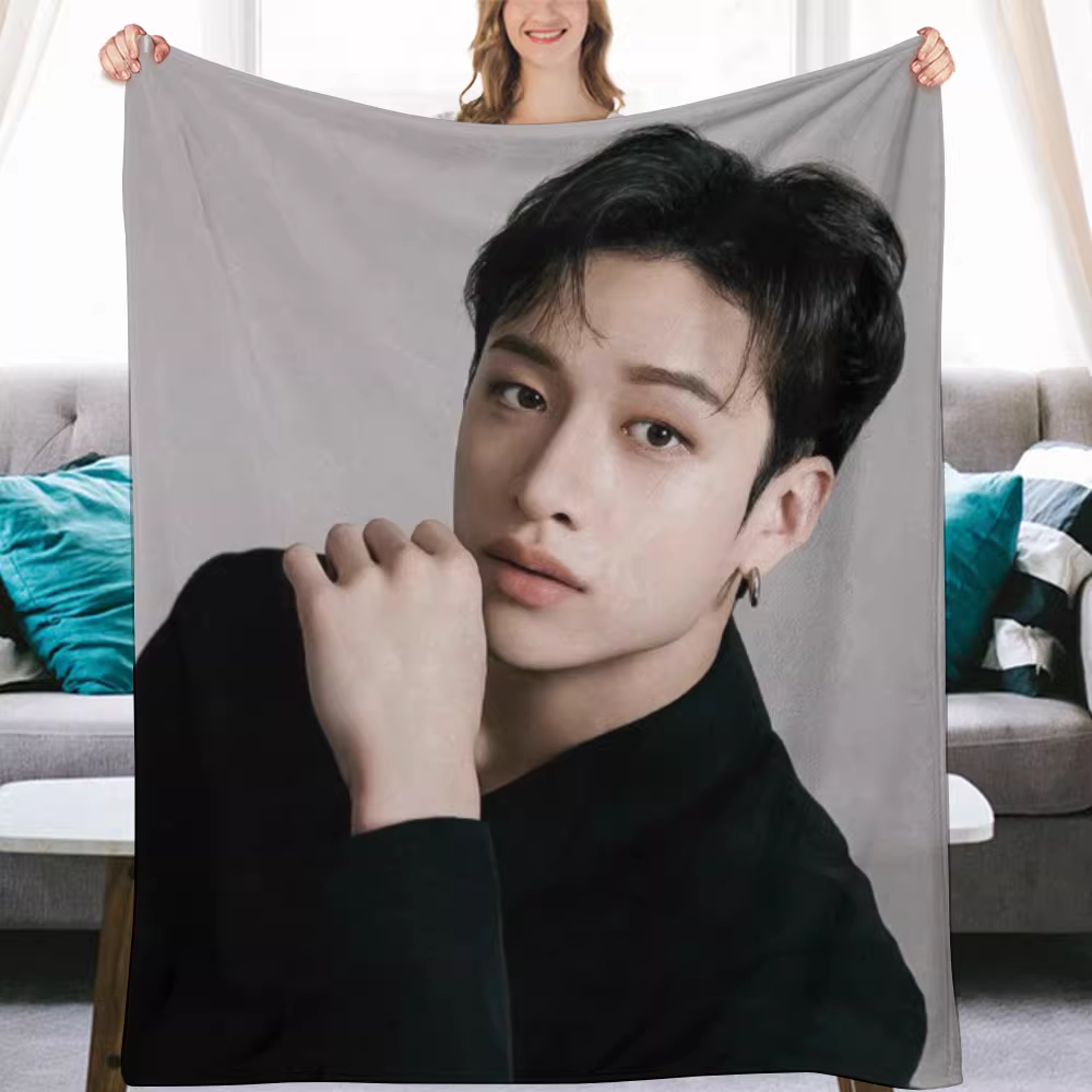 Stray kids Bangchan Fanmade Flanne Blanket - Kpop Concert Fan Blanket-Straykids