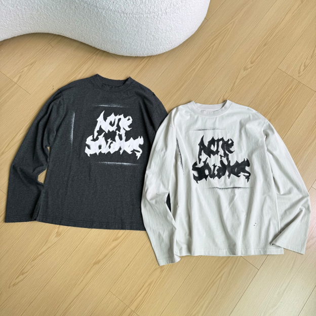BTS SUGA Inspired Acne Style Gothic Logo Distressed Oversized T-shirt