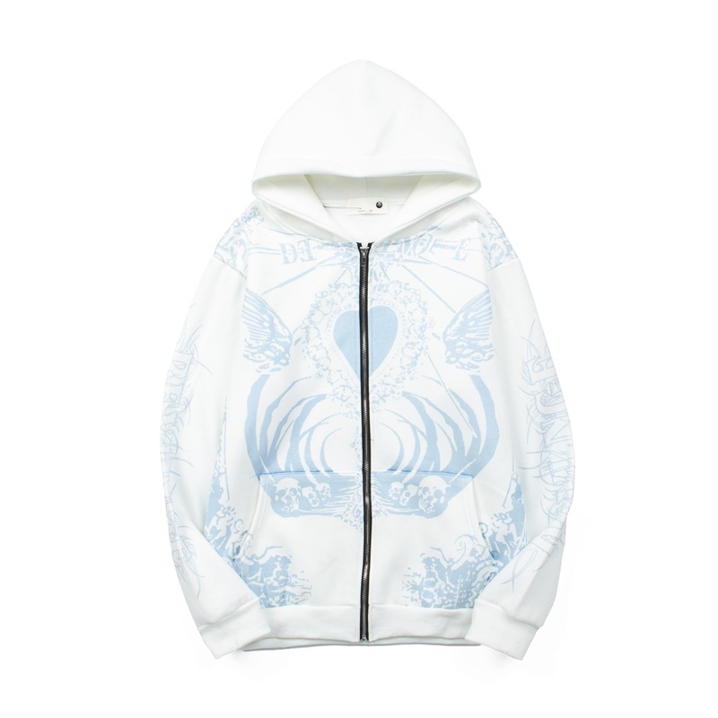 Aespa Giselle Inspired Heart Devil Graffiti Printed Zip Up Hoodie