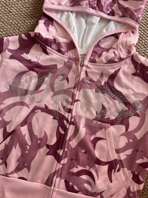 TWICE -Pink Camo Rhinestone inspired Hoodie Set