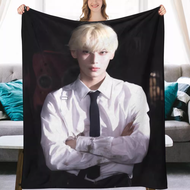 Enhypen Sunoo Fanmade Flanne Blanket - Kpop Concert Fan Blanket
