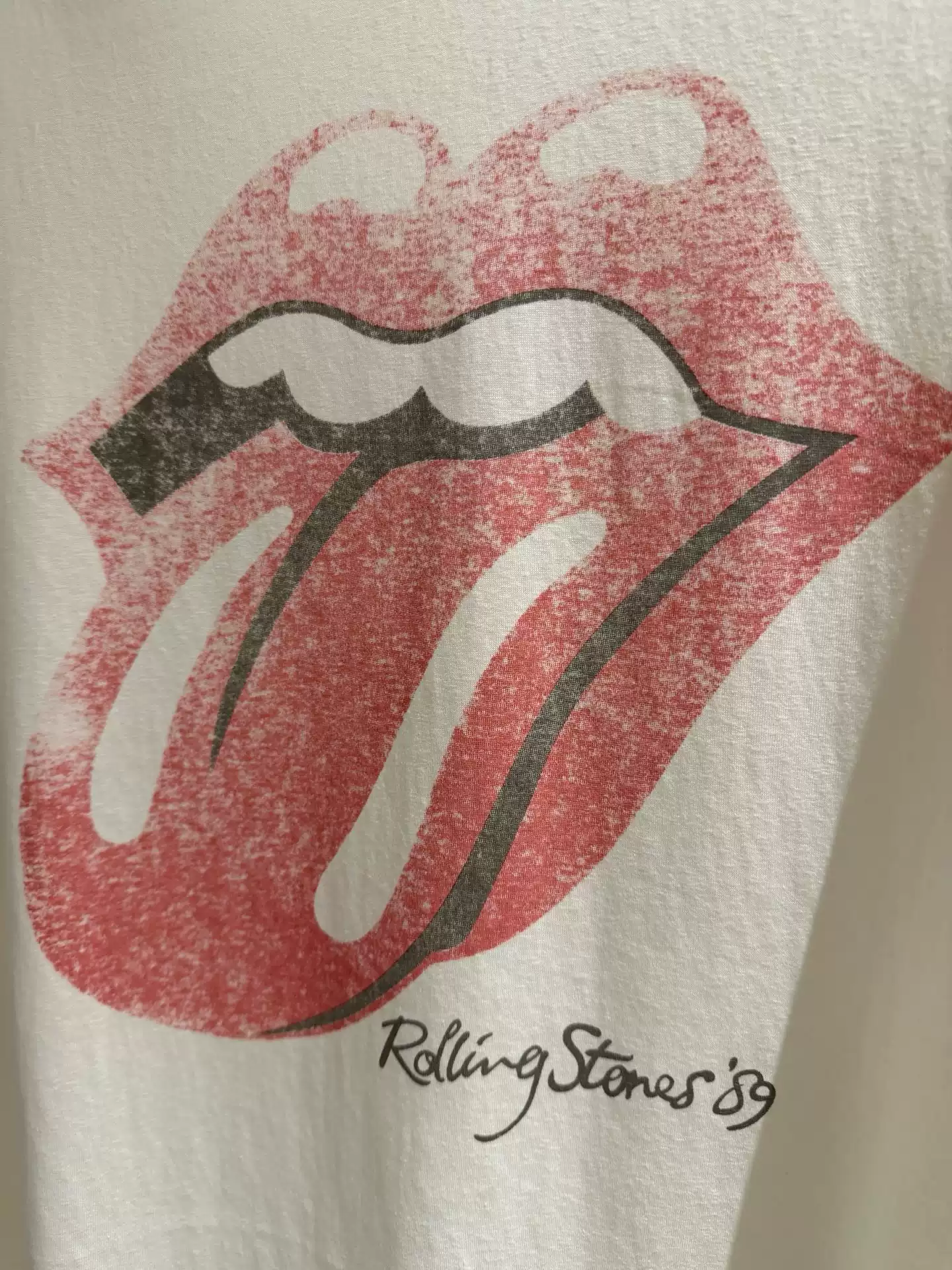 Lngshot Woojin Inspired The Rolling Stones Tongue Logo Vintage Band Tee