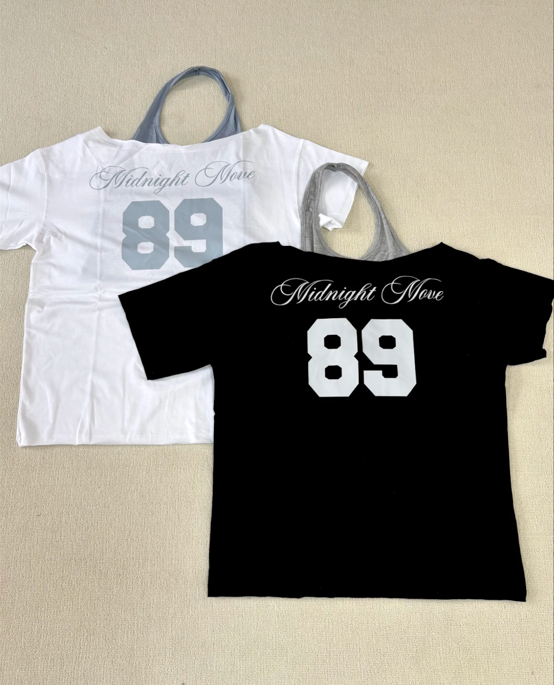Hearts2hearts Juun&Jiwoo Inspired 89 Off-Shoulder Vest Short-Sleeve Tee