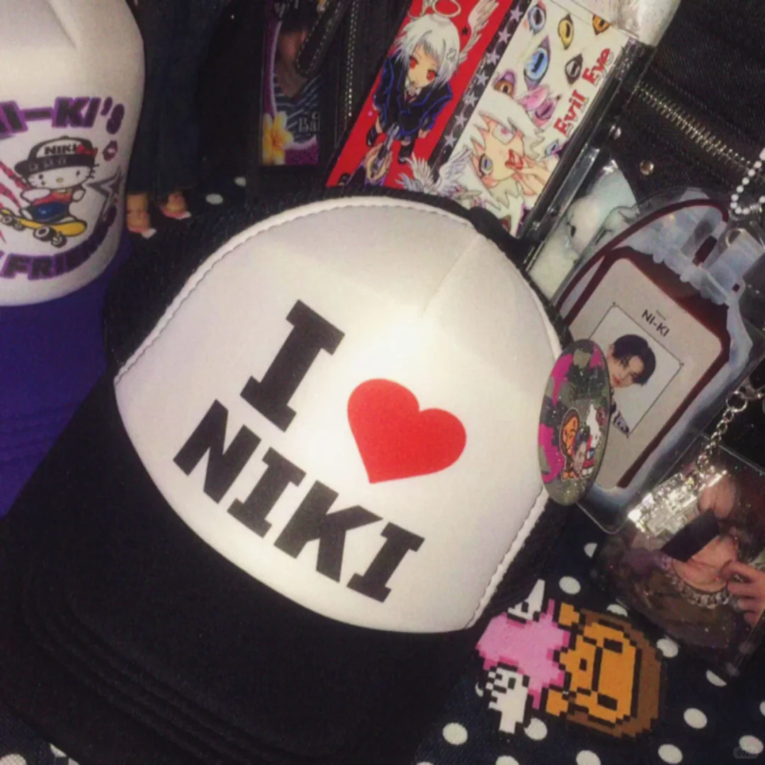 Enhypen Niki I Love Niki Graphic Custom Trucker Cap Hat-NI-KI