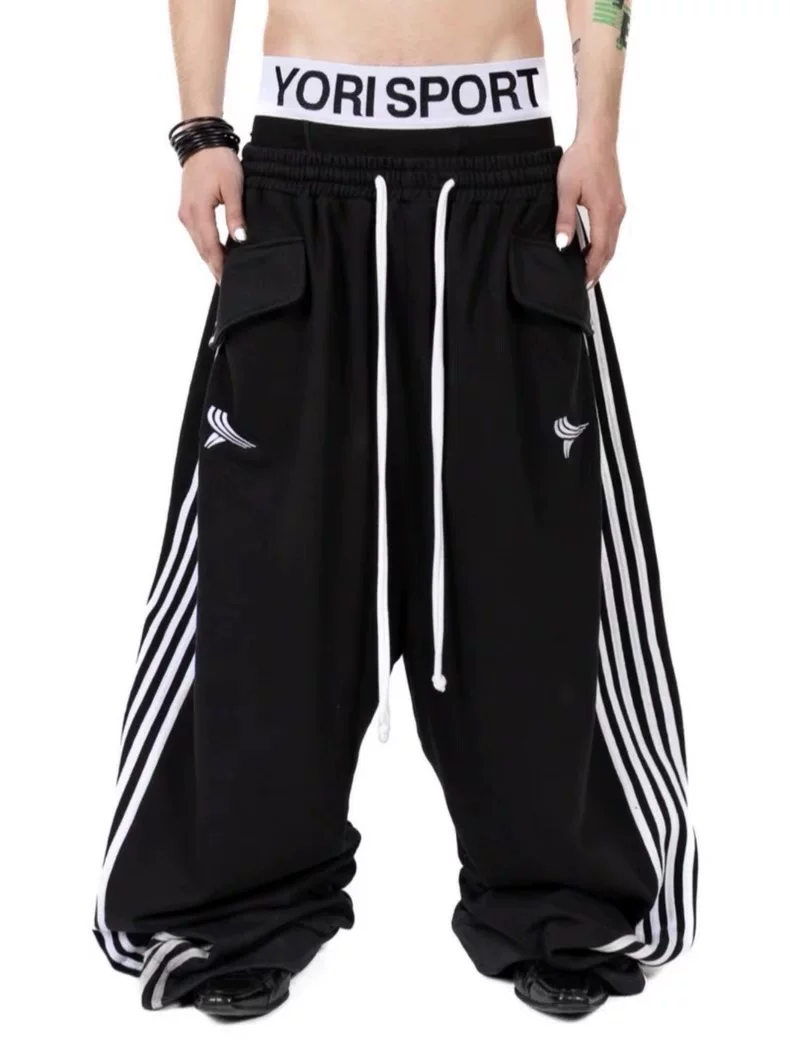 TXT Yeonjun Inspired 5-Stripe Baggy Wide Leg Sweatpants