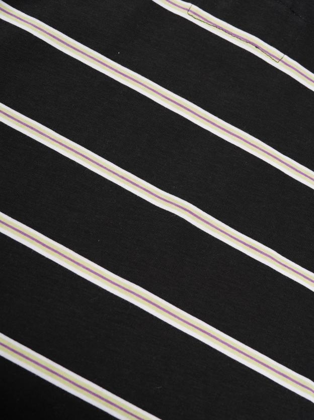 IVE Yujin&Red Velvet Joy Inspired Striped Color-Block Polo Collar Long Sleeve T-Shirt