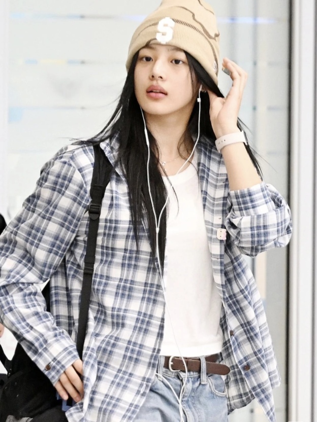 Newjeans Minji Inspired Blue Plaid Shirt - NJZ
