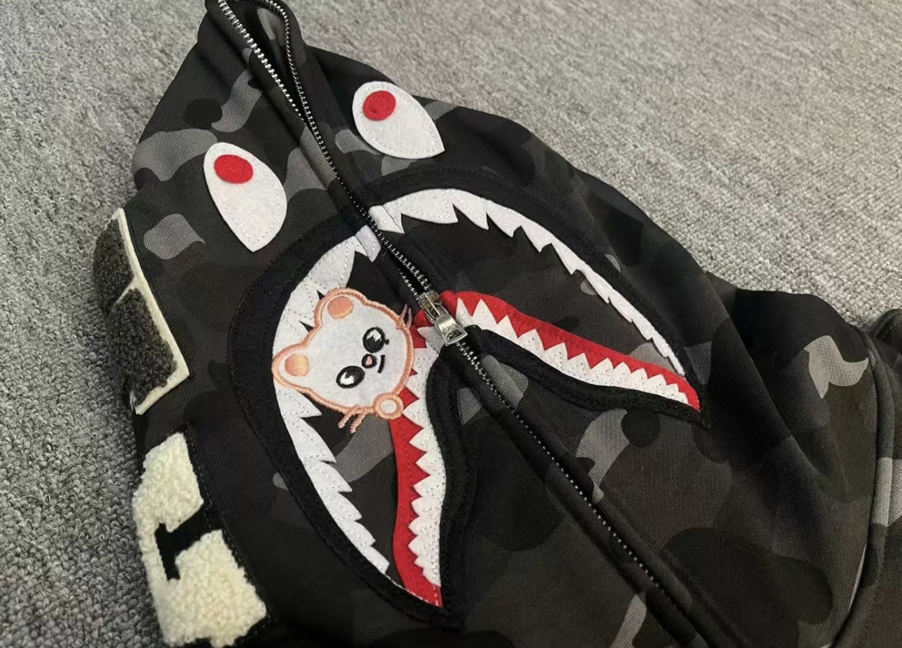 StrayKids Hyunjin BAPE Inspired Bape camo zip-up  hoodie-Stray Kids