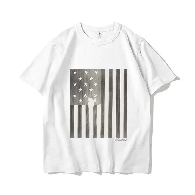 Lngshot ohyul inspired vintage flag print tshirt