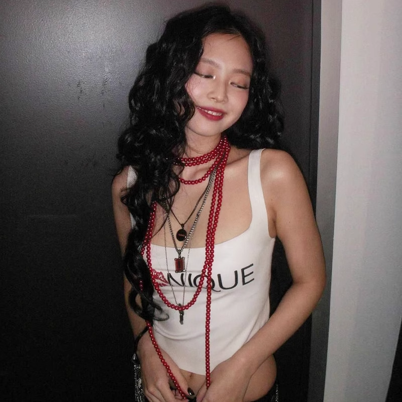 Jennie Monogrammed Printed Slimming Camisole-Blackpink Jennie