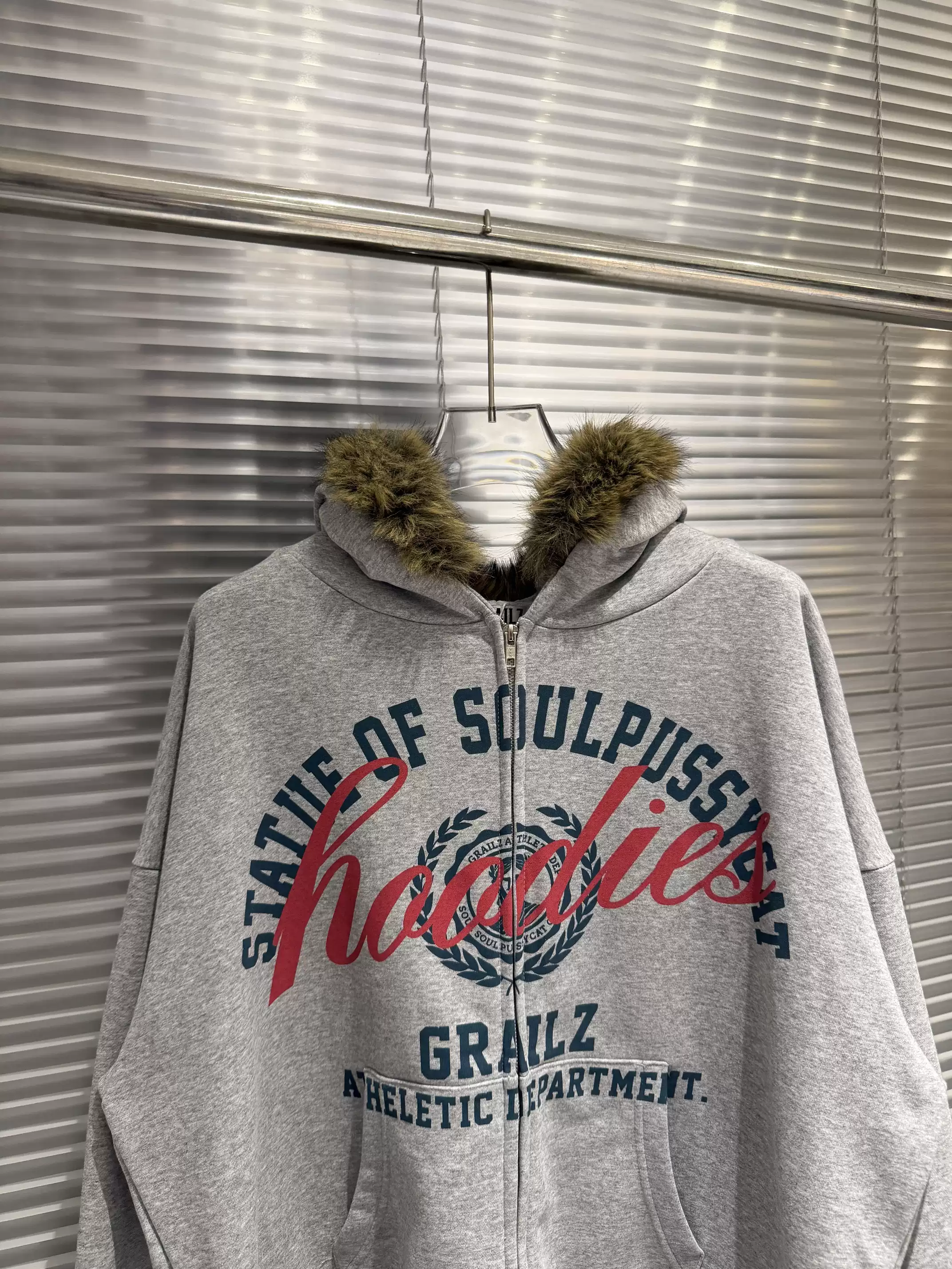 IVE Rei Inspired Grailz Style Parody Fur Zip Up Hoodie