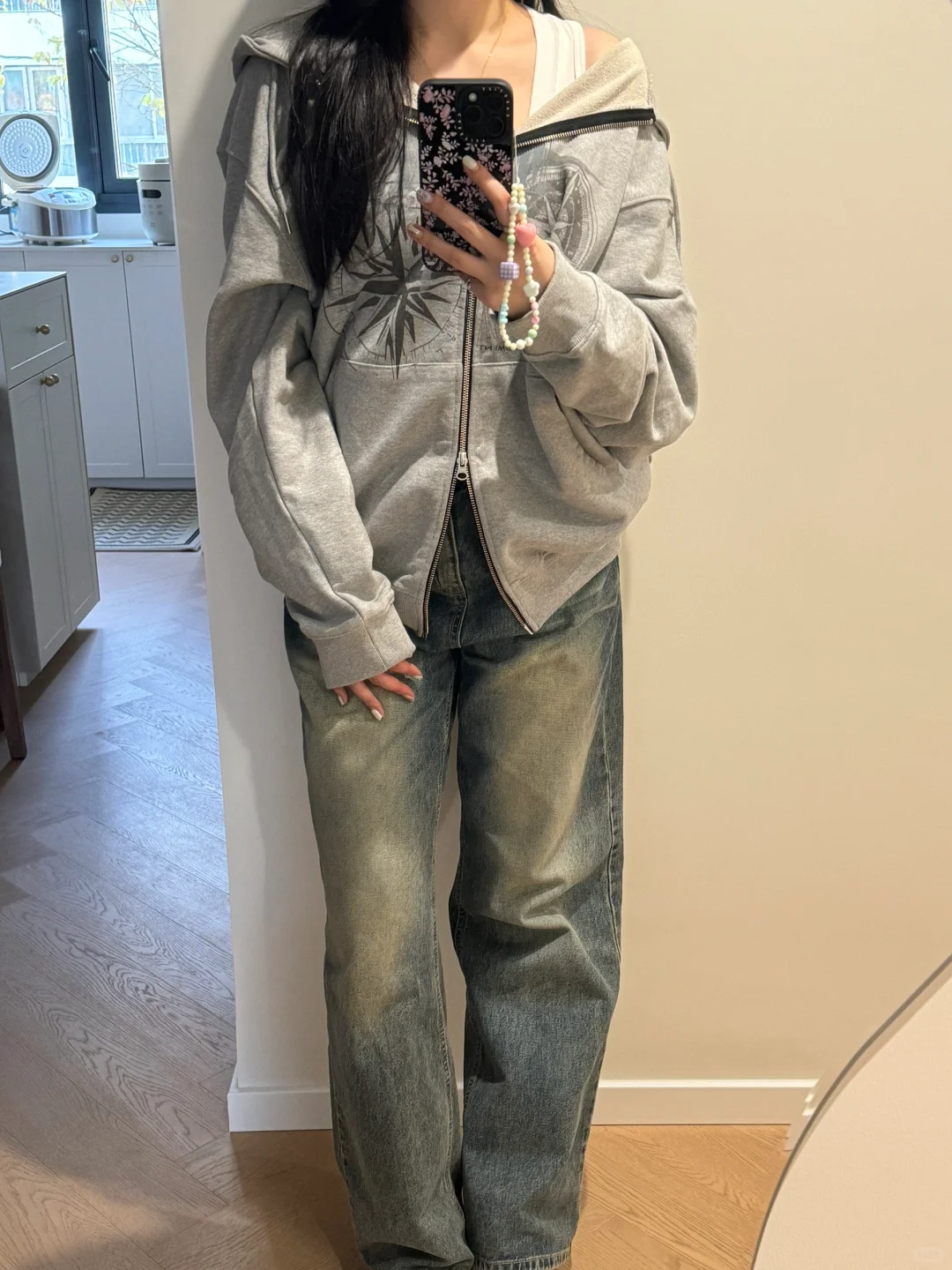 ENHYPEN Niki Inspired Compass Graphic Zip up Hoodie