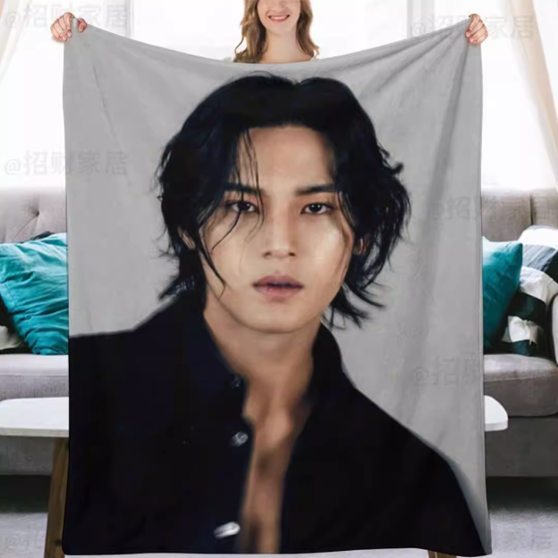 Seventeen Mingyu Fanmade Flanne Blanket - Kpop Concert Fan Blanket-Straykids