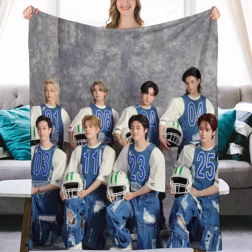 Stray kids Group Fanmade Flanne Blanket - Kpop Concert Fan Blanket-Straykids