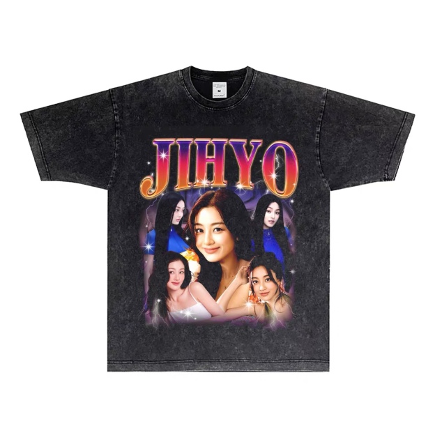 TWICE Custom Member Printed Retro Washed T-Shirt