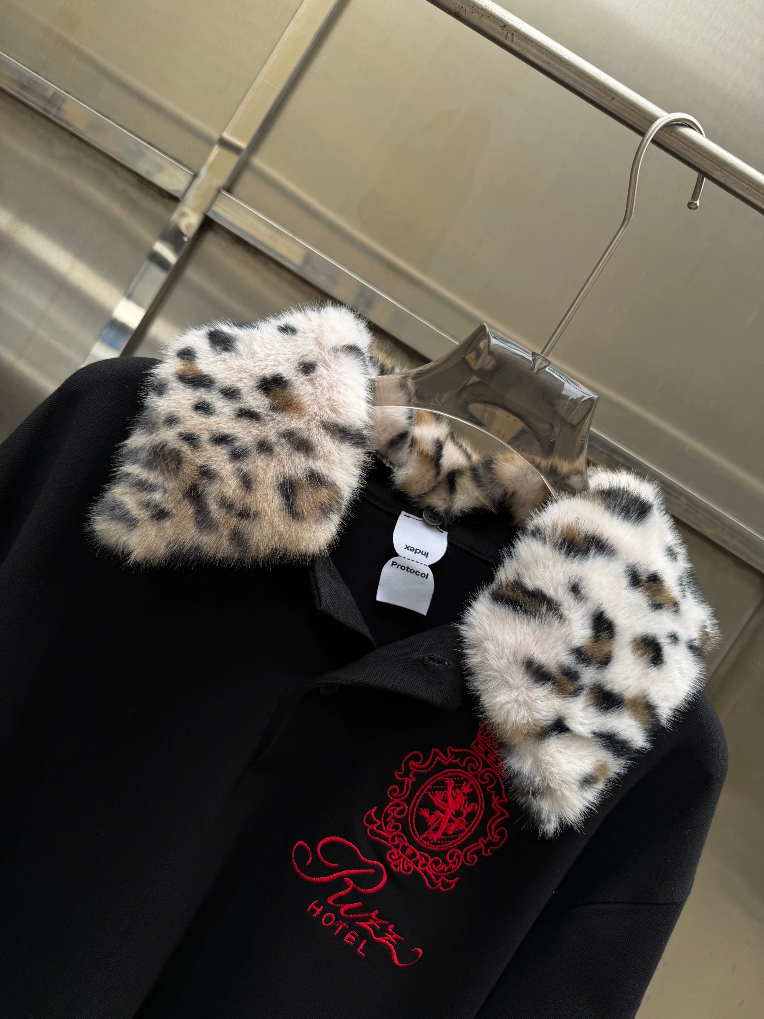 Cortis James Inspired Fur Collar Layered Polo Shirt