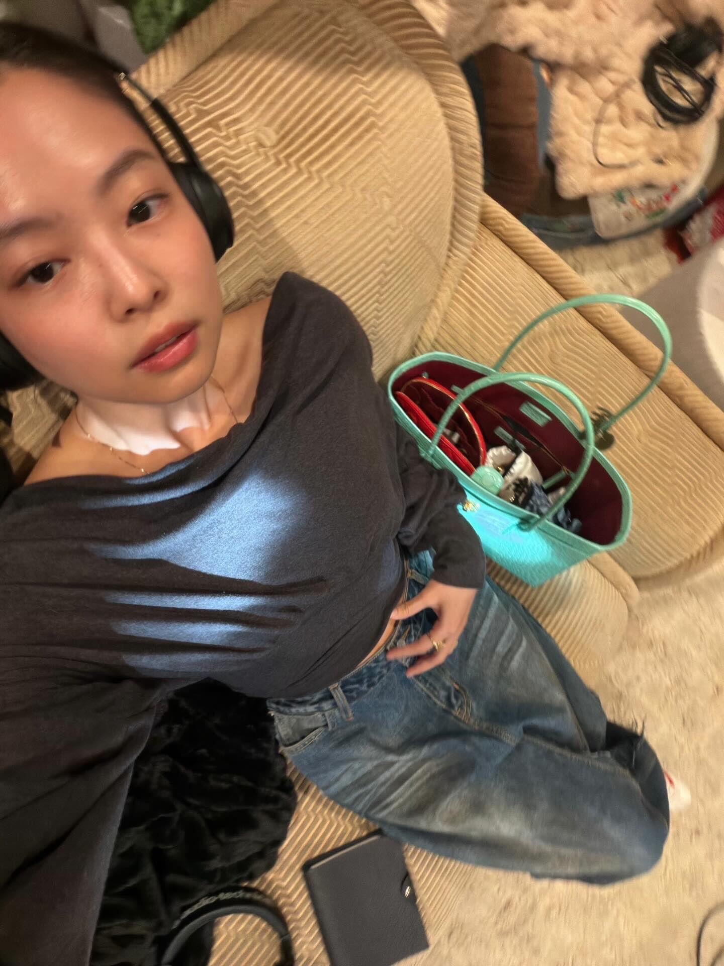 Blackpink Jennie Inspired Draped Back Long Sleeve Top